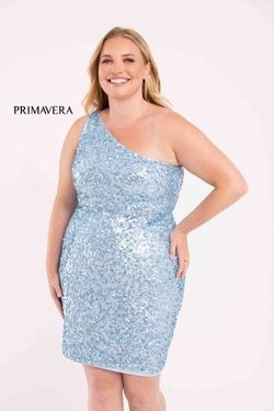 Style TRIXIE Primavera Blue Size 14 Plus Size Homecoming Tall Height Straight Dress on Queenly