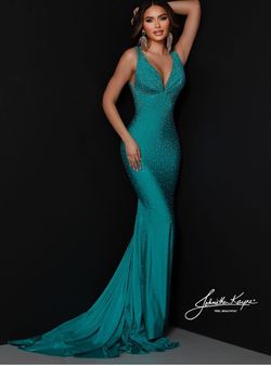 Style CELESTE_CORAL00_BC351 Johnathan Kayne Pink Size 0 Floor Length Sequin Coral Prom Mermaid Dress on Queenly