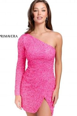 Style TRUDIE Primavera Pink Size 8 Jewelled Cocktail Long Sleeve Side slit Dress on Queenly