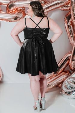 Style VELMA_BLACK24_D430C Sydneys Closet Black Tie Size 24 Tall Height Military Straight Dress on Queenly