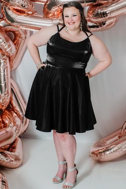 Style VELMA_BLACK24_D430C Sydneys Closet Black Tie Size 24 Tall Height Military Straight Dress on Queenly