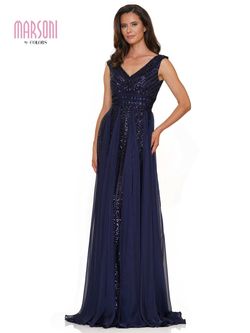 Style BEVERLY_NAVY12_56B0B Colors Blue Size 12 Military Floor Length Tall Height Plus Size Straight Dress on Queenly