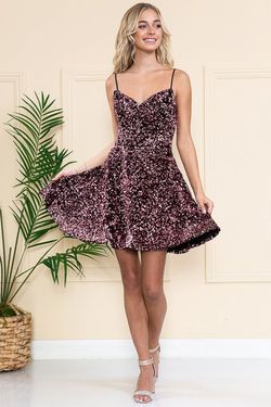 Style NATALIA_PINK14_8CFEB Amelia Couture Pink Size 14 Sequin Military Straight Dress on Queenly