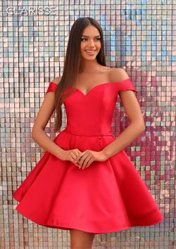 Style KIRBY_RED14_E2133 Clarisse Red Size 14 Prom Straight Dress on Queenly