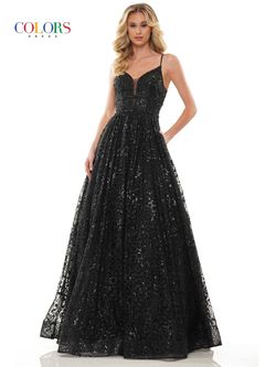 Style WHITNEY_BLACK18_F302E Colors Black Size 18 V Neck Tall Height Shiny Ball gown on Queenly