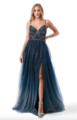 Style CANDIE_NAVY12_7DA8E Coya Blue Size 12 Tall Height Navy Prom Ball gown on Queenly