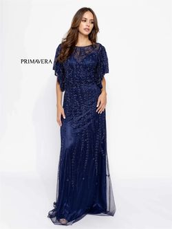 Style BRANDY Primavera Blue Size 10 Military Jewelled Tall Height Straight Dress on Queenly