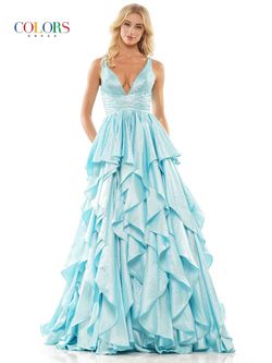 Style LILITH_LIGHTBLUE12_766A3 Colors Blue Size 12 Pageant Shiny Black Tie Ball gown on Queenly