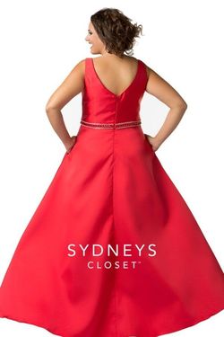 Style DELANEY Sydneys Closet Red Size 22 Delaney A-line Ball gown on Queenly