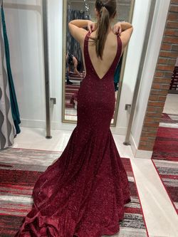 Jovani Red Size 00 Prom Black Tie Mermaid Dress on Queenly