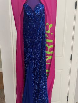 Portia and Scarlett Blue Size 0 Prom Black Tie Side slit Dress on Queenly