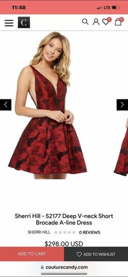 Sherri Hill Red Size 0 Midi Homecoming Cocktail Dress on Queenly