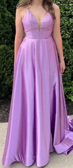 Style 55047 Sherri Hill Purple Size 2 Floor Length Military A-line Dress on Queenly