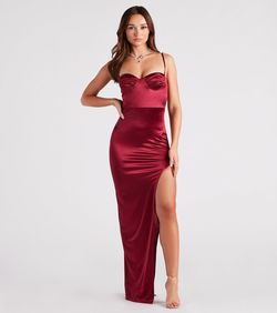 Style 05002-5381 Windsor Red Size 16 Jersey Side slit Dress on Queenly
