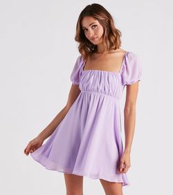 Style 05101-2024 Windsor Purple Size 4 Euphoria Sheer Cocktail Dress on Queenly