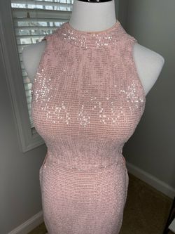 Jovani Pink Size 2 Wedding Guest 50 Off Sheer Prom Straight Dress on Queenly