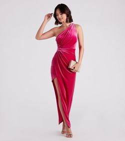 Style 05002-7128 Windsor Pink Size 0 Floor Length Summer Sorority Formal Side slit Dress on Queenly