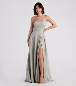 Style 05002-3331 Windsor Green Size 12 Jersey Lace Black Tie Pockets Side slit Dress on Queenly