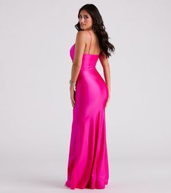 Style 05002-6903 Windsor Pink Size 12 Floor Length Jewelled Straight Dress on Queenly