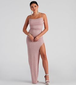 Style 05002-1398 Windsor Pink Size 0 Homecoming Jewelled Side slit Dress on Queenly