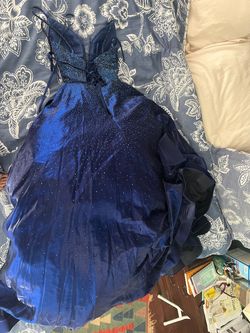 Camille La Vie Royal Blue Size 0 Floor Length Ball gown on Queenly