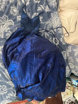 Camille La Vie Royal Blue Size 0 Floor Length Ball gown on Queenly
