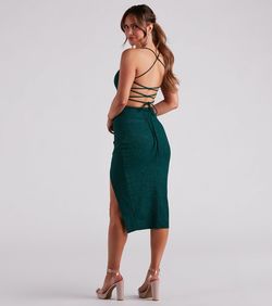 Style 05101-2259 Windsor Green Size 4 Mini Cocktail Homecoming Square Neck Side slit Dress on Queenly