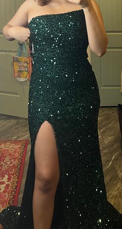 Jovani Green Size 2 Black Tie Floor Length Mermaid Dress on Queenly