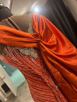 Orange Size 12 Mermaid Dress on Queenly