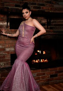 MYSTiiK Styles  Purple Size 8 Lavender Medium Height Military Mermaid Dress on Queenly