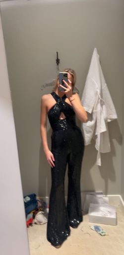 Sherri Hill Black Size 0 Floor Length Jumpsuit Dress on Queenly