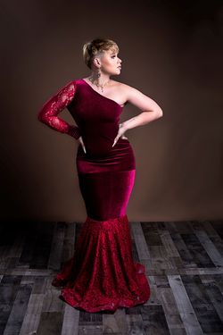 MYSTiiK Styles  Red Size 8 Floor Length Burgundy Mermaid Dress on Queenly