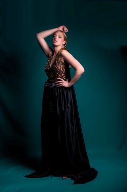 MYSTiiK Styles  Multicolor Size 12 Floor Length Black Tie Sheer Jewelled Jumpsuit Dress on Queenly