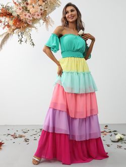 Style FSWD0957 Faeriesty Multicolor Size 0 Polyester Tulle Straight Dress on Queenly