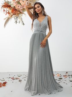 Style FSWD0972 Faeriesty Gray Size 4 Jersey Polyester Silk Tall Height A-line Dress on Queenly