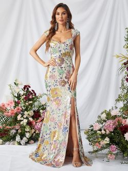 Style FSWD0747 Faeriesty Multicolor Size 16 Fswd0747 Sweetheart Euphoria Plus Size Side slit Dress on Queenly