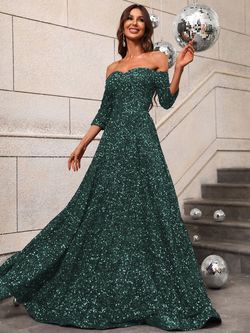 Style FSWD0427 Faeriesty Green Size 0 Tall Height Jewelled Sequined A-line Dress on Queenly
