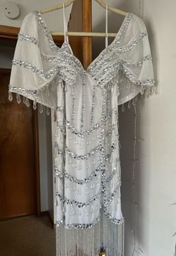 ASOS White Size 4 Midi Fun Fashion Speakeasy Bridal Shower Cocktail Dress on Queenly