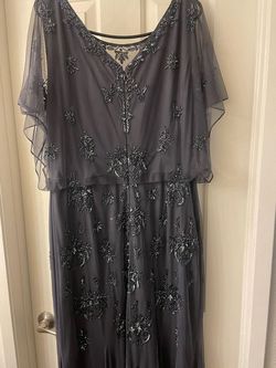Christina Wu Silver Size 12 Straight Dress on Queenly