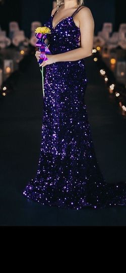 Sherri Hill Purple Size 2 Floor Length Straight Dress on Queenly