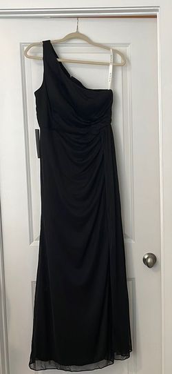Azazie Black Size 10 Floor Length Side slit Dress on Queenly