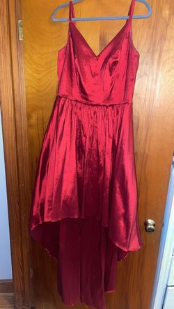 B. Darlin Red Size 14 Pageant Floor Length Shiny Jersey A-line Dress on Queenly