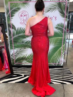 Sherri Hill Red Size 16 Plus Size Side slit Dress on Queenly