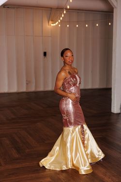 MySTiiK Styles  Gold Size 8 Mini Floor Length Mermaid Dress on Queenly