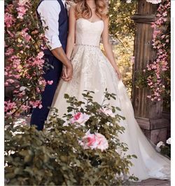 Martha Stewart White Size 14 Ivory Wedding Train Free Shipping Medium Height Ball gown on Queenly