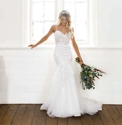 Style 7337Iv11c441541usa Stella York  White Size 18 Military Floor Length Mermaid Dress on Queenly