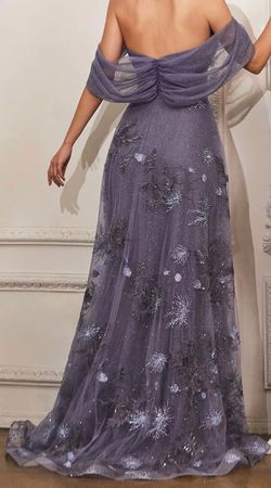 Cinderella Divine Purple Size 12 Jewelled Sweetheart Sequin Train Dress on Queenly