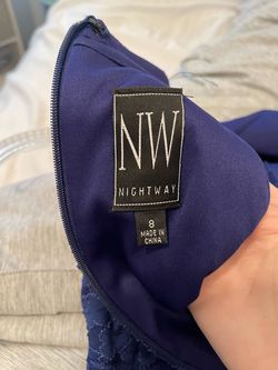Nightway Blue Size 8 A-line Dress on Queenly