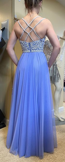 Sherri Hill Blue Size 2 Prom Spaghetti Strap Medium Height Straight Dress on Queenly