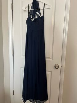 Bill Levkoff Blue Size 4 Prom Military Sheer A-line Dress on Queenly
